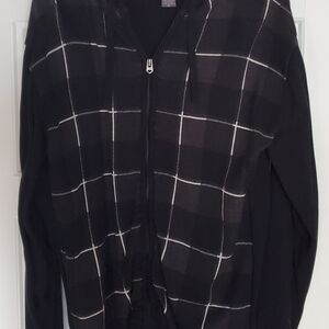 Retrofit Black and White Hoodie